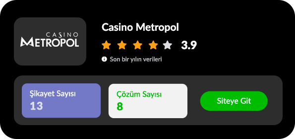 Casino Metropol Şikayet Var